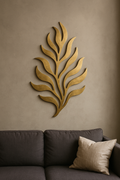 Feather Of Fire , Brass Metal Wall Art