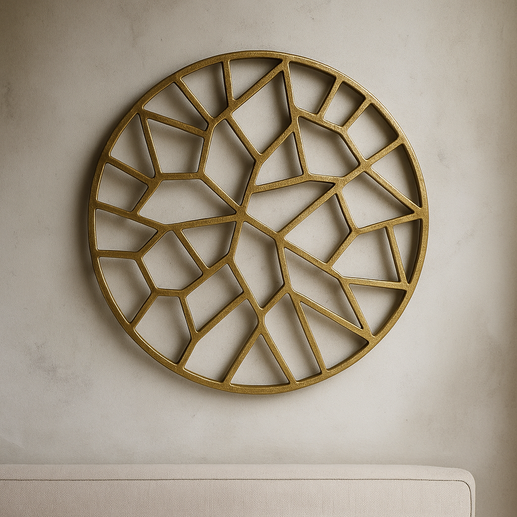 Golden Circle , Brass Metal Wall Art